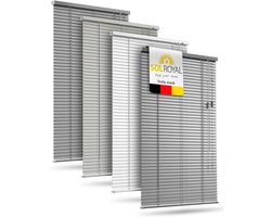 Sol Royal Aluminium Jaloezie Zonder Boren 120x130 cm incl. Klemsteunen – Aluminium Jaloezie Binnen voor Ramen 120 cm breed, 25 mm Lamellen – Privacy- & Zonwering – Glanzend Zilver – JA2
