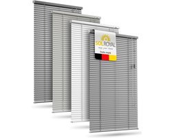 Sol Royal Aluminium Jaloezie Zonder Boren 60x175 cm incl. Klemsteunen – Aluminium Jaloezie Binnen voor Ramen 60 cm breed, 25 mm Lamellen – Privacy- & Zonwering – Glanzend Zilver – JA2