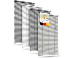 Sol Royal Aluminium Jaloezie Zonder Boren 70x130 cm incl. Klemsteunen – Aluminium Jaloezie Binnen voor Ramen 70 cm breed, 25 mm Lamellen – Privacy- & Zonwering – Lichtgrijs Mat – JA2