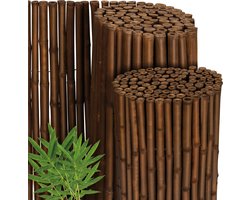 Sol Royal B23 – Premium Bamboe Tuinscherm 120x250cm Donkerbruin – Geharde Bamboestokken Ø 2-3cm – Weerbestendige Balkonscherm