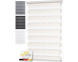 Sol Royal DL2 – Rolgordijn Lichtdoorlatend 115x150 cm Linnen – Duo Rolgordijn zonder Boren – Klembevestiging