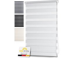 Sol Royal DL2 – Rolgordijn Lichtdoorlatend 65x150 cm Wit – Duo Rolgordijn zonder Boren – Klembevestiging