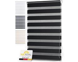Sol Royal DL2 rolgordijn lichtdoorlatend - 70x150cm zwart– rolgordijnen zonder boren met klembevestiging – duo rolgordijn