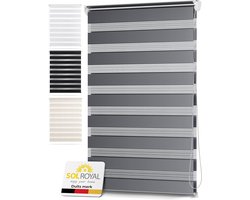 Sol Royal DL2 rolgordijn lichtdoorlatend - 90x150cm licht grijs – rolgordijnen zonder boren met klembevestiging – duo rolgordijn