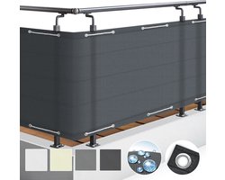 Sol Royal PB2 – Balkonscherm Antraciet 500 x 100 cm – Balkondoek Waterafstotend – UV Bescherming – incl. Bevestigingsmateriaal