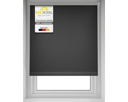 Sol Royal SolReflect T42 Thermisch rolgordijn verduisterend 80x220 cm antraciet - Gordijn voor Ramen Deuren met zilver coating - zonder boren