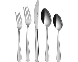 Sola Bestek Set Florence - 24 Delig Bestekset 6 Persoons - Modern - Vaatwasserbestendig - Zilverwit Premium Edelstaal 18/10 RVS - Zilver