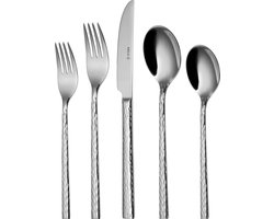 Sola Bestek Set Lausanne - 100 Delig Bestekset 12 Persoons - Modern - Vaatwasserbestendig - Zilverwit Premium Edelstaal 18/10 RVS - Zilver