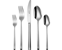 Sola Bestek Set Luxor - 100 Delig Bestekset 12 Persoons - Modern - Vaatwasserbestendig - Zilverwit Premium Edelstaal 18/10 RVS - Zilver