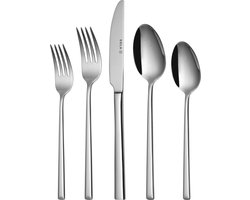 Sola Bestek Set Luxor - 50 delig Bestekset 6 personen - Vaatwasserbestendig - Zilverwit Premium Edelstaal 18/10 - Zilver