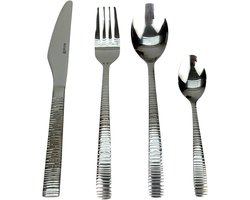 Sola Bestek Set Nova - 24 Delig Bestekset 6 Persoons - Modern - Vaatwasser bestendig - Zilverwit Premium Edelstaal 18/10 RVS - Zilver