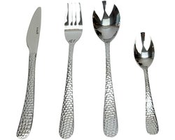 Sola Bestek Set Palma - 24 Delig Bestekset 6 Persoons - Modern - Vaatwasser bestendig - Zilverwit Premium Edelstaal 18/10 RVS - Zilver