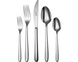 Sola Bestek Set Privilege - 100 Delig Bestekset 12 Persoons - Modern - Vaatwasserbestendig - Zilverwit Premium Edelstaal 18/10 RVS - Zilver