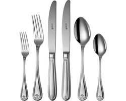 Sola Bestek Set Symphony - 24 Delig Bestekset 6 Persoons - Klassiek - Vaatwasserbestendig - Zilverwit Premium Edelstaal 18/10 RVS - Zilver