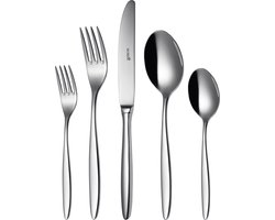 Sola Bestek Set Tulip - 24 Delig Bestekset 6 Persoons - Modern - Vaatwasserbestendig - Zilverwit Premium Edelstaal 18/10 RVS - Zilver