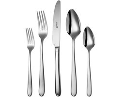 Sola Bestekset Fleurie - 50 delig Bestekset 6 personen - Vaatwasserbestendig - Zilverwit Premium Edelstaal 18/10 - Zilver