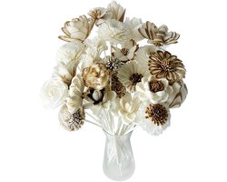 Sola Bloemen Diffuser - Natuurlijke Geurverspreider - Huis Decoratie - Handgemaakt Natuurlijk Materiaal - 25 Stuks - Gemengd