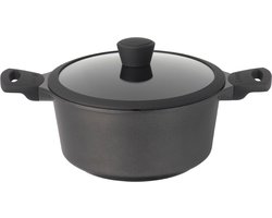 Sola Ceramic Deluxe Braadpannen - Ø 24 cm Aluminium Braadpan Inductie - Geschikt voor Elke Warmtebron - Zwart - Antiaanbaklaag