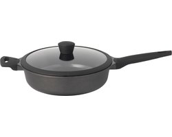 Sola Ceramic Deluxe Hapjespannen - Ø 28 cm Aluminium Hapjespan Inductie - Geschikt voor Elke Warmtebron - Zwart - Antiaanbaklaag