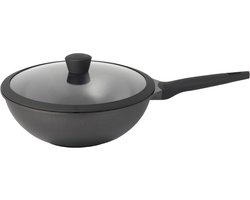 Sola Ceramic Deluxe Wokpannen - Ø 30 cm Aluminium Wokpan Inductie - Geschikt voor Elke Warmtebron - Zwart - Antiaanbaklaag