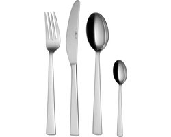Sola Eclipse Bestekset 6 persoons - 24 delig - Vaatwasserbestendig - Zilverwit Premium Edelstaal 18/10 - Zilver