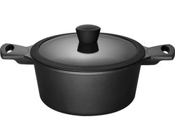 Sola Fair Cooking Braadpannen - Ø 20 cm Aluminium Braadpan Inductie - Geschikt voor Elke Warmtebron - Zwart/wit - Antiaanbaklaag
