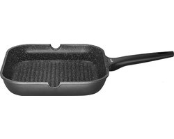 Sola Fair Cooking Grillpannen - Ø 28 cm Aluminium Grillpannen Inductie - Geschikt voor Elke Warmtebron - Zwart/wit - Antiaanbaklaag