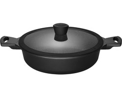 Sola Fair Cooking Paellapan - Ø 28 cm - Zwart/wit - Inclusief deksel