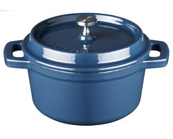 Sola Gietijzer Braadpan Inductie - Ø 10 cm - Blauw/Groen - Gietijzer - Extra zware bodem Geschikt voor Elke Warmtebron