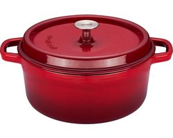Sola Gietijzeren Braadpan – Oranje/Rood | Robuuste Kwaliteit & Tijdloos Design