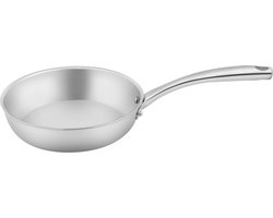 Sola Green Cooking Koekenpannen - Ø 20 cm RVS Koekenpannen Inductie - Geschikt voor Elke Warmtebron - Zilver - Dubbelwandige bodem