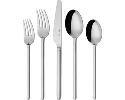 Sola New Dutch Bestekset 8 persoons - 70 delig - Vaatwasserbestendig - Zilverwit Premium Edelstaal 18/10 - Zilver