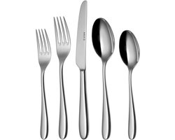Sola Siena Bestekset 6 persoons - 50 delig - Zilverwit Premium Edelstaal 18/10 - Vaatwasserbestendig