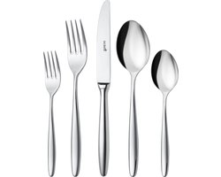 Sola Tulip Bestekset 6 persoons - 50 delig - Vaatwasserbestendig - Zilverwit Premium Edelstaal 18/10 - Zilver