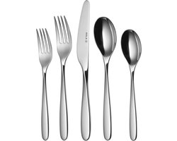 Sola Twist Bestekset 6 persoons - 50 delig - Zilverwit Premium Edelstaal 18/10 - Vaatwasserbestendig