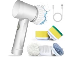 Solacis - Elektrische schoonmaakborstel - Elektrische schrobborstel - Reinigingsborstel - Scrubber - Oplaadbaar - Diverse opzetstukken