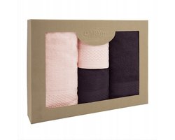 Solano Badtextiel Set 4 Stuks - Aubergine & Rozenkwarts in Doos
