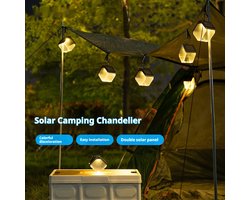 Solar 4 IN 1 tuinverlichting & Camping Tent Decoratieve Lamp( 4 stuks ) -2modi (warm &kleuren) - Maat L-tentlamp & wandlamp & tuinverlichting & hanglamp（4 IN 1)- IP65 waterdichte lichten -ijsblokjes lichten - hangen lamp