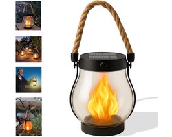 Solar Buitenlamp - solar lantaarn - Lantaarn - lantaarn voor buiten - Solar Lamp - Buitenverlichting - Geschikt voor Tuin, Terras en Ophangdecoratie - Kunststof - Zwart