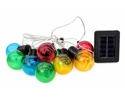 Solar Feestverlichting Buiten – 10 LED Lampionnen – Multicolor Tuinverlichting op Zonne-energie – 2 Meter – Waterbestendige Sfeerverlichting – Voor Tuin, Balkon, Terras, Camping & Feestjes