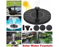 Solar Fontein - met een diameter van ca 13 cm – werkt op Zonne-energie - voor in de tuin of op balkon – geschikt voor in een vijver of waterschaal - drijvende fontein zonder snoer - alleen voor buiten
