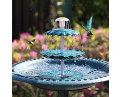 Solar Fontein op Zonne Energie - Vogelbad - Waterornament voor Buiten - Tuinfontein - Fonteinpomp - Milieuvriendelijk - Tuindecoratie - Groen