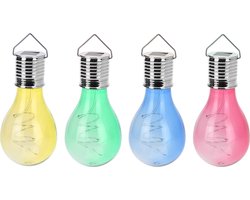 Solar hang lampenbolletje - roze - tuinverlichting op zonne-energie - 15 cm
