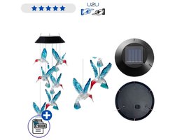 Solar Hummingbirds LED kleurrijke vogelverlichting voor balkon tuin terras raam duurzame waterdichte buitenlamp met RGB kleurverandering automatische inschakeling zonne-energie 53cm CE-gecertificeerd Speelgoed 3 jaar Met Ebook