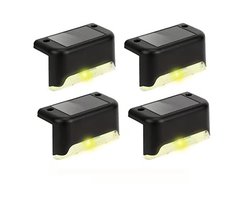 Solar Lampen Voor Schutting - 4 Stuks – Waterdichte Led Buitenverlichting Op Zonne-energie Met Warm Wit Licht – Voor Muur, Terras, Tuin, Hek, Garage, Zwembad – Eenvoudige Installatie