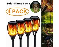Solar LED Garden Lights – 4-Pack Outdoor Solar Lamps with Wall Bracket, Ground Spike & Base – IP65 Waterproof – Warm White – Dusk-to-Dawn Sensor – Art Deco Style