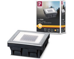Solar LED-grondinbouwlamp Cube IP67 2700K 3,6lm Edelstaal, Helder