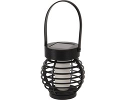 Solar LED lantaarn - zwart - 11 cm - zonne-energie - tuinverlichting - solarlampen - tuinlampen