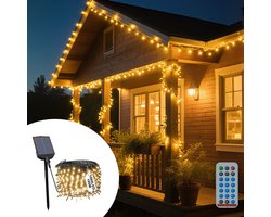 Solar LED Lichtenketting 100m 1000LED Warmwit Buiten Met Afstandsbediening, 13 Modi, Timer & Opslagfunctie, IP44 Waterdicht, Solar Kerstverlichting Voor Tuin, Huwelijk, Kerstmis