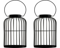 Solar LED Tafellampen op zonne-energie met sensor - Automatisch aan/uit - Zwart - Duopack